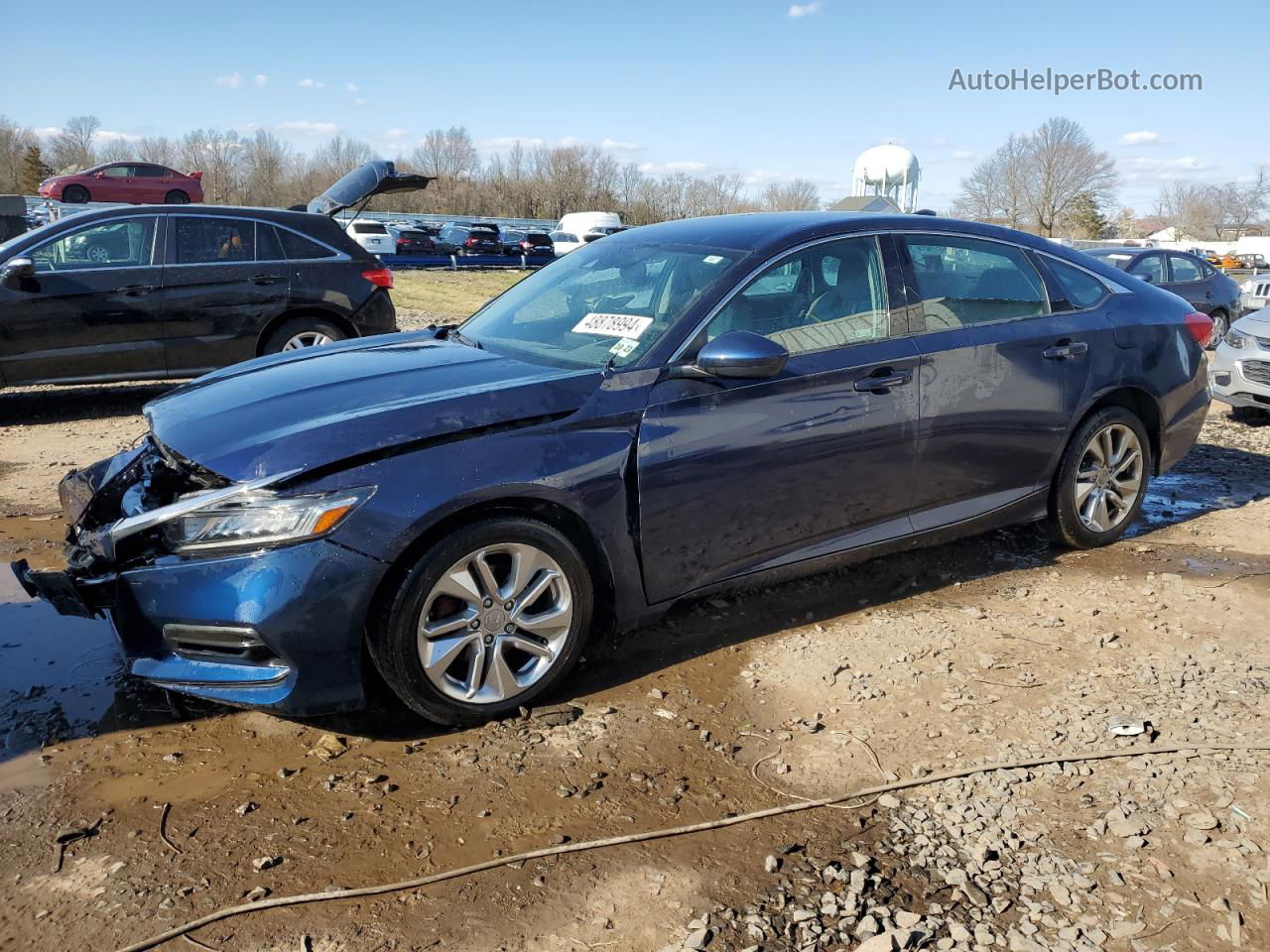 2018 Honda Accord Lx Blue vin: 1HGCV1F19JA190107