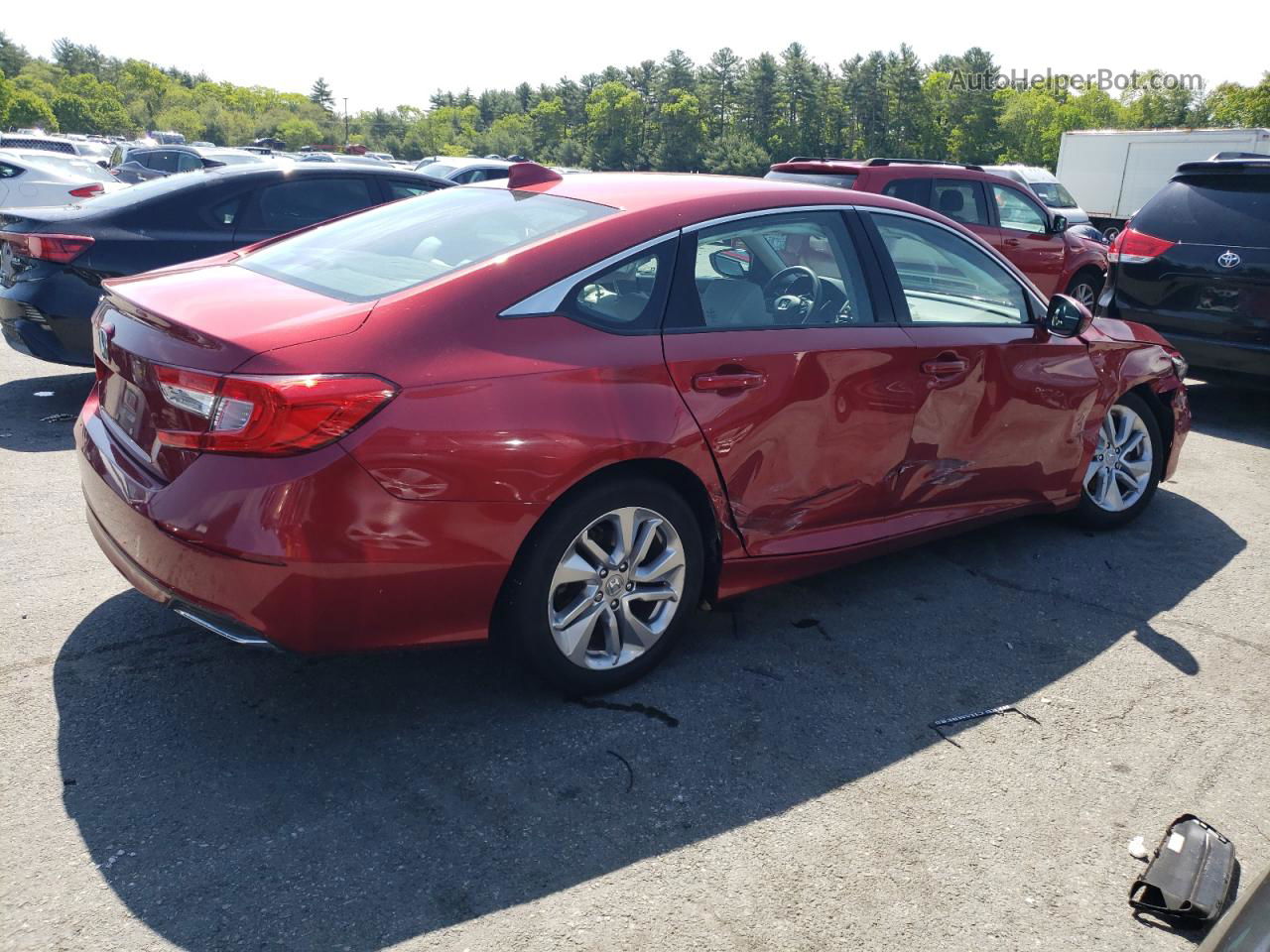 2019 Honda Accord Lx Red vin: 1HGCV1F19KA143631