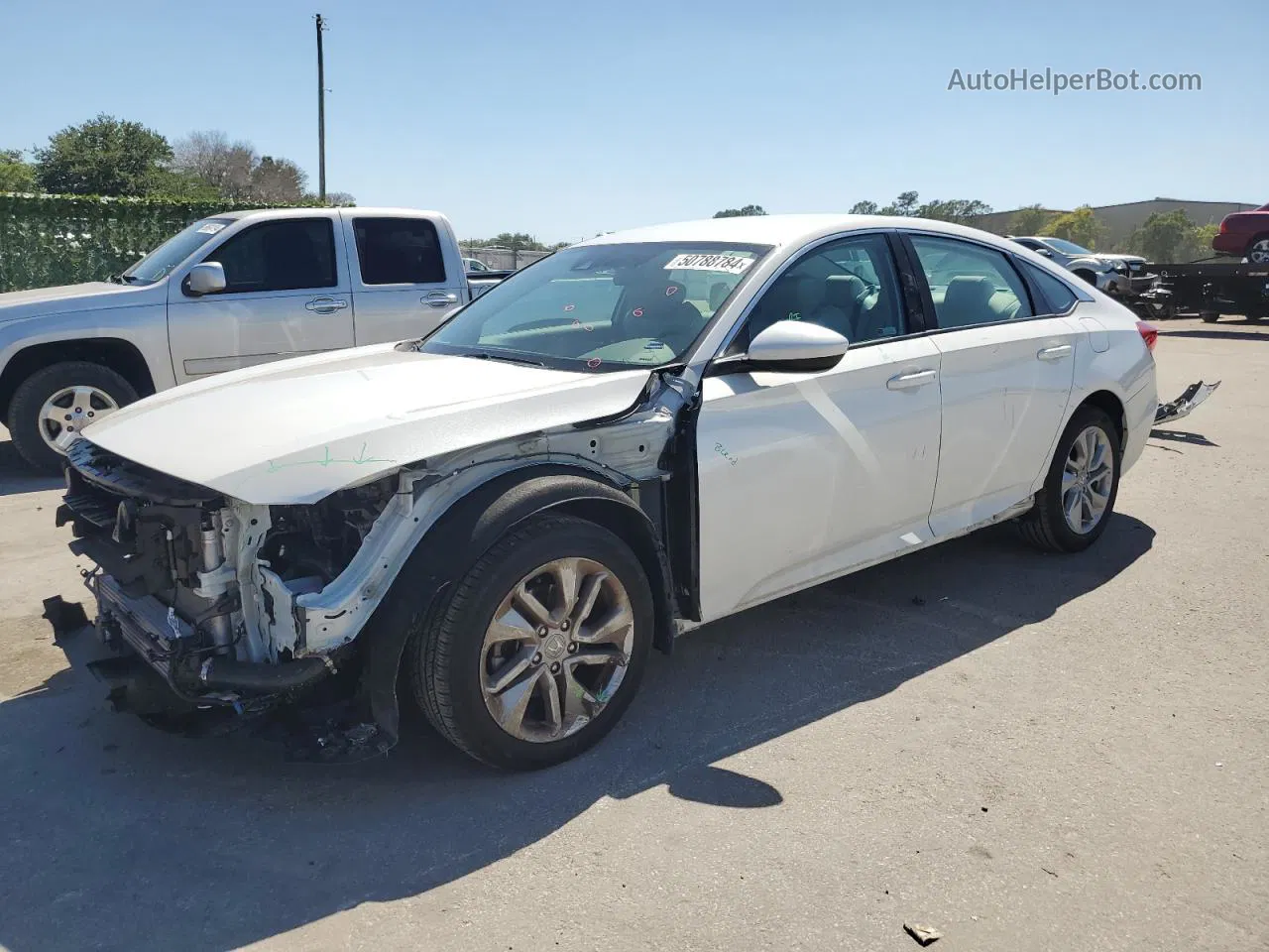 2020 Honda Accord Lx White vin: 1HGCV1F19LA110257