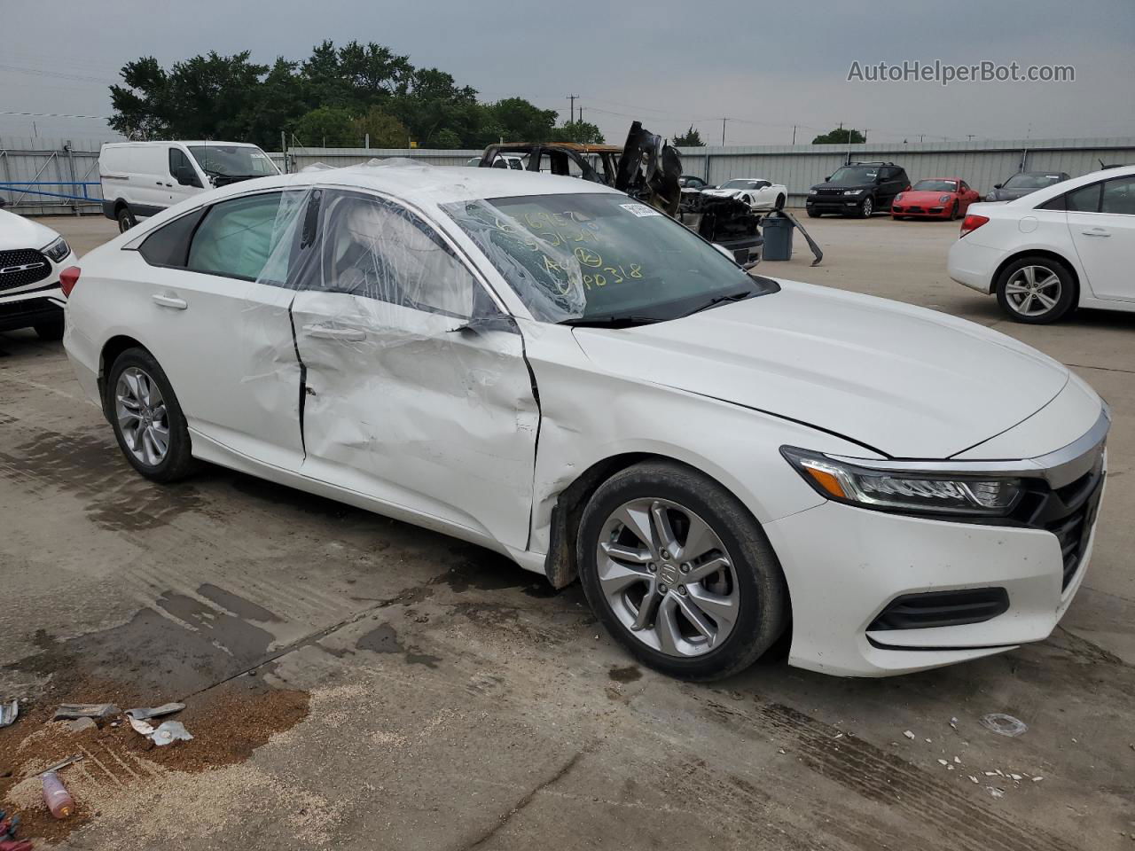 2018 Honda Accord Lx White vin: 1HGCV1F1XJA091618