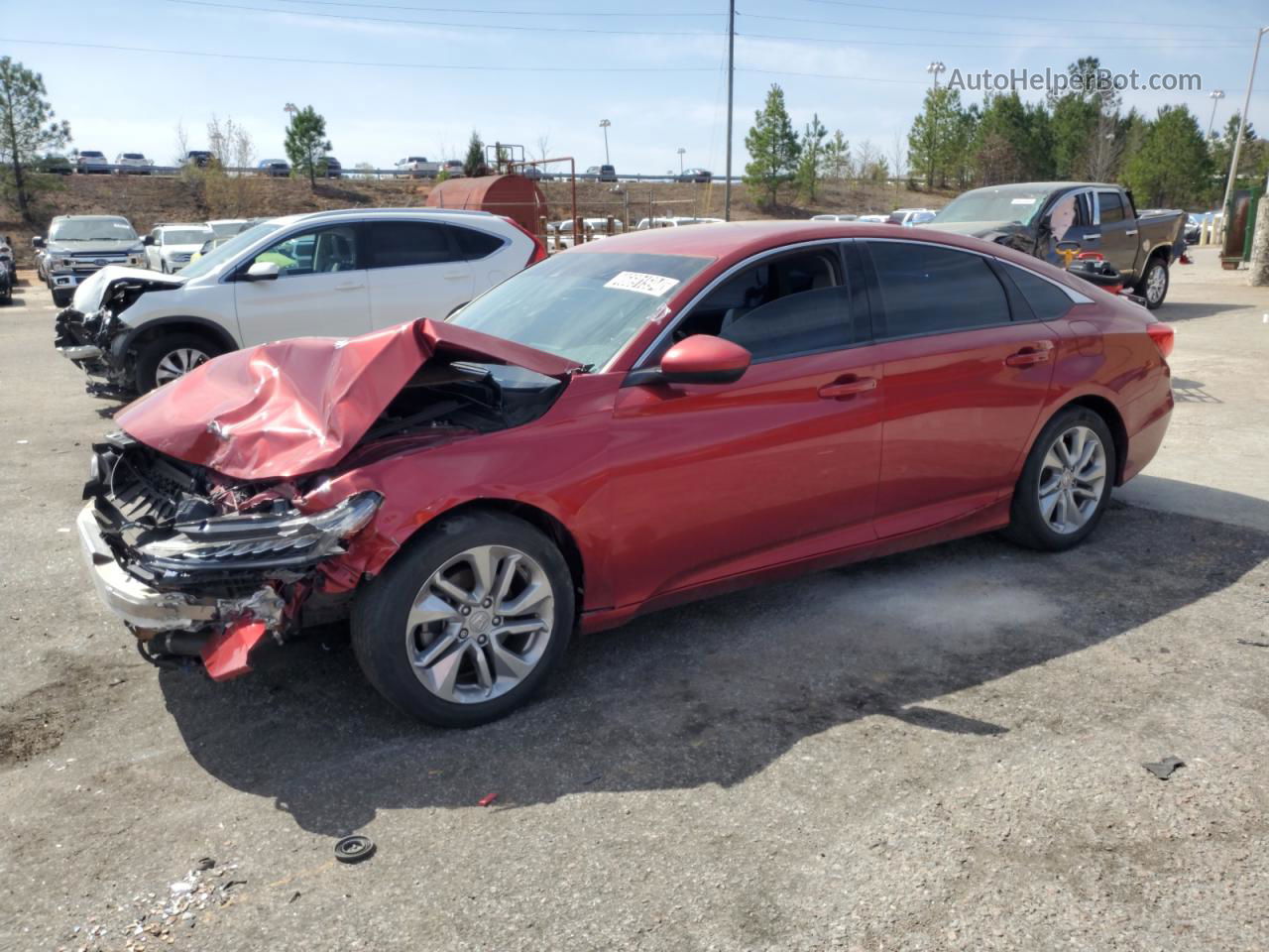 2018 Honda Accord Lx Red vin: 1HGCV1F1XJA133673