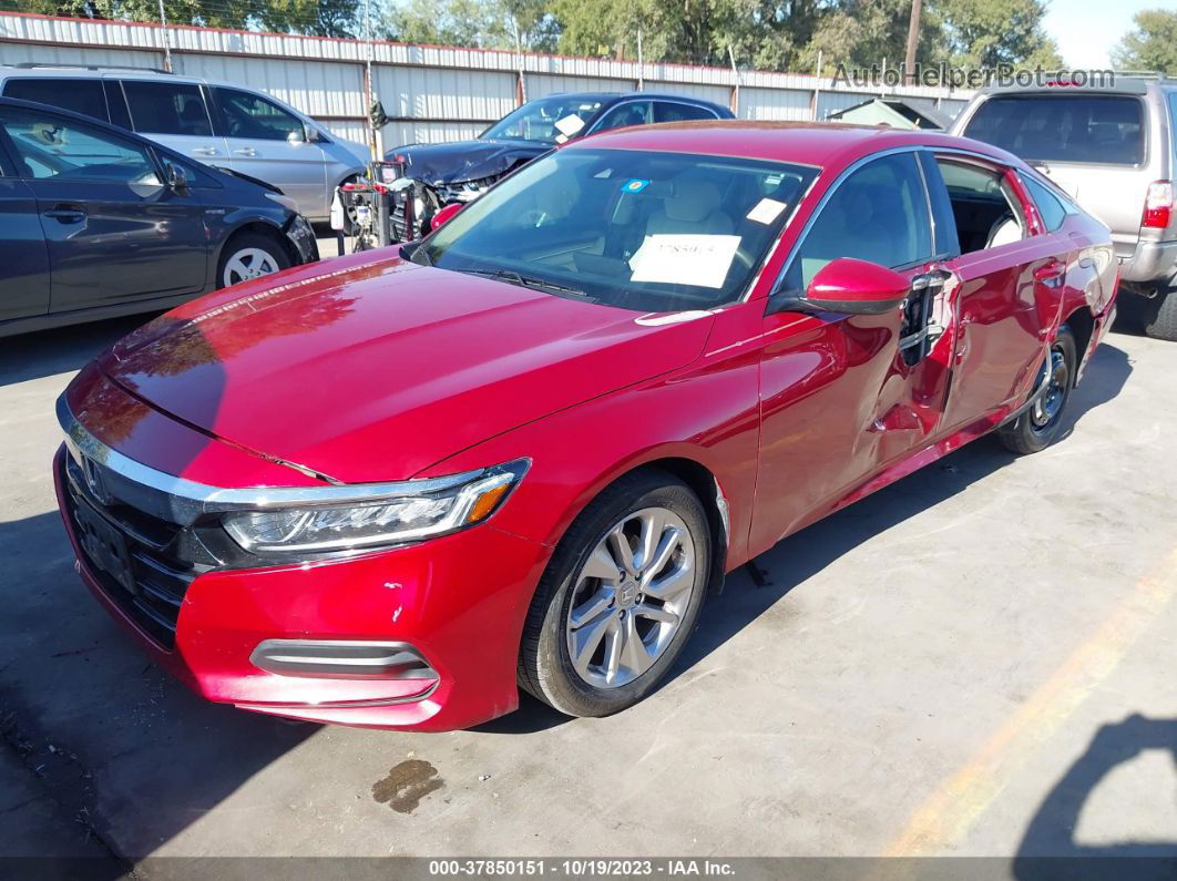 2018 Honda Accord Lx Red vin: 1HGCV1F1XJA218626