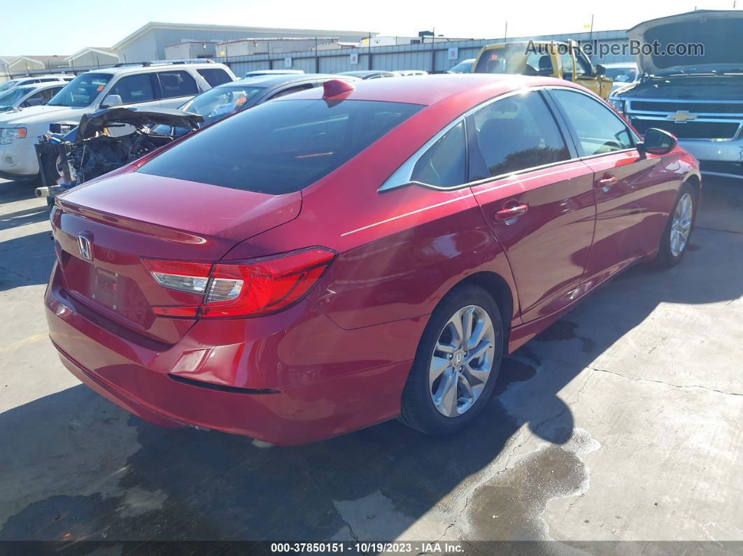 2018 Honda Accord Lx Red vin: 1HGCV1F1XJA218626