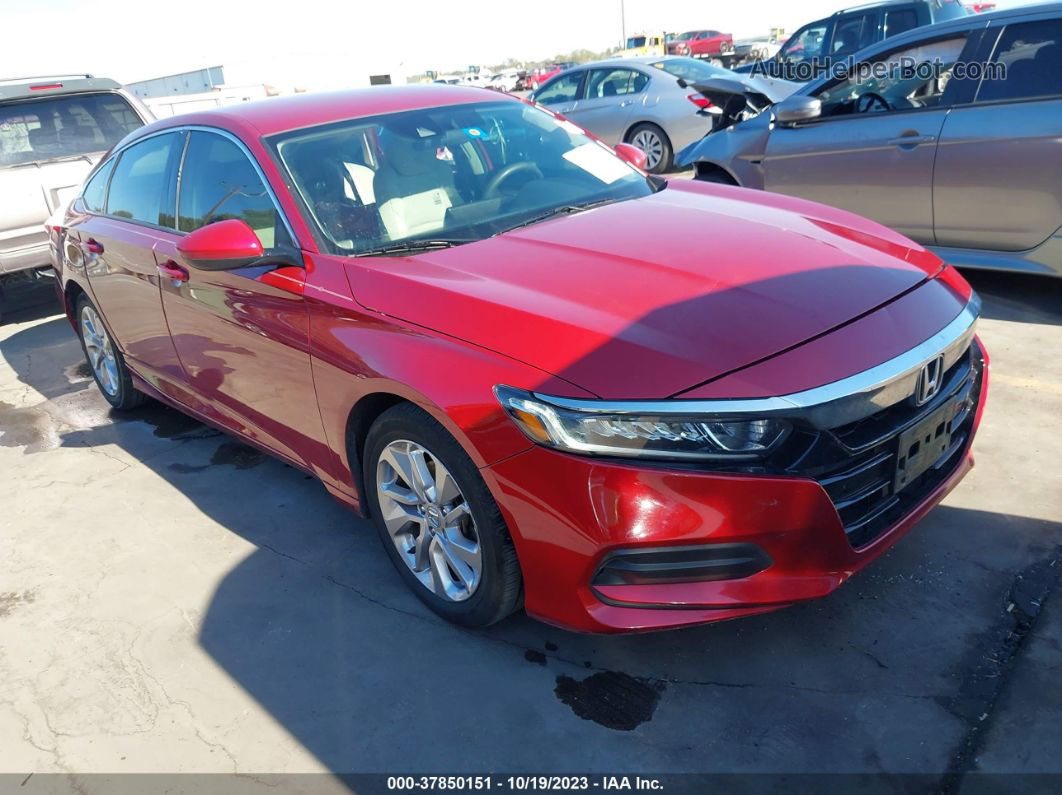 2018 Honda Accord Lx Red vin: 1HGCV1F1XJA218626