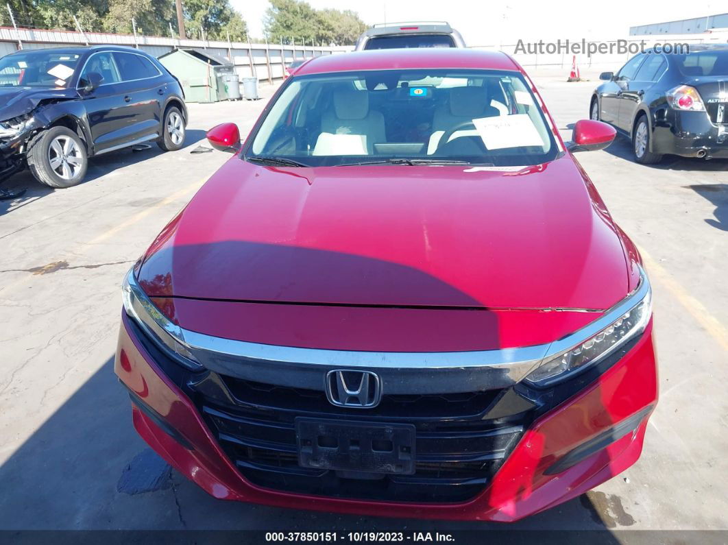 2018 Honda Accord Lx Red vin: 1HGCV1F1XJA218626