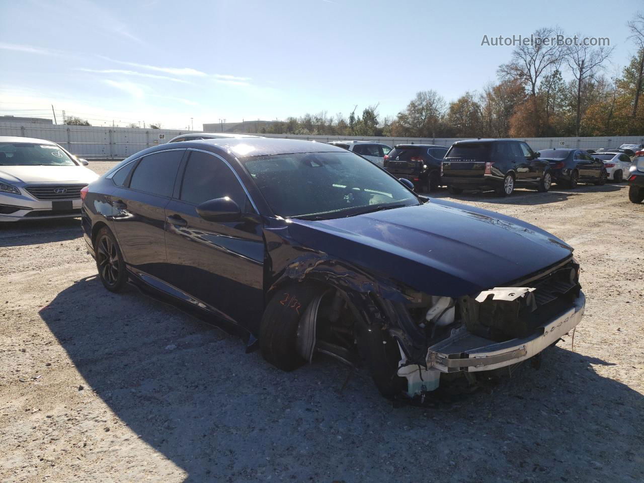 2019 Honda Accord Lx Синий vin: 1HGCV1F1XKA084461