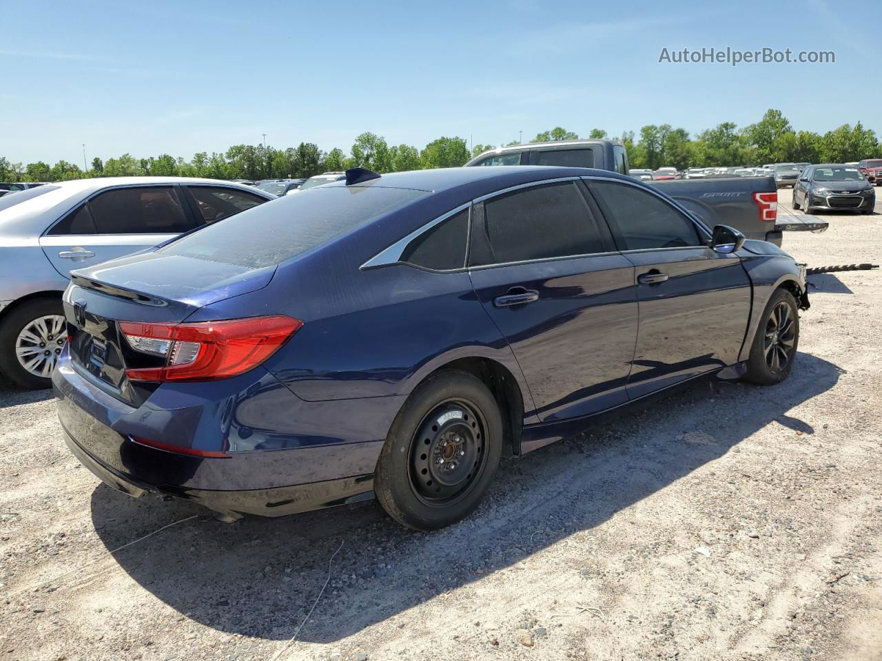 2019 Honda Accord Lx Blue vin: 1HGCV1F1XKA084461