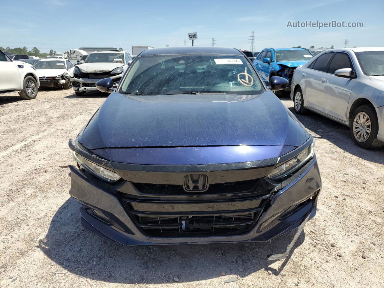 2019 Honda Accord Lx Синий vin: 1HGCV1F1XKA084461