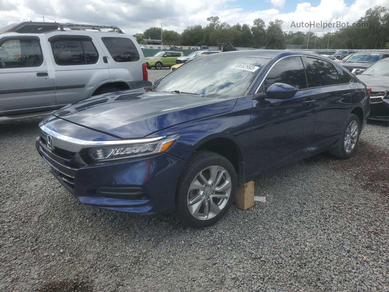 2019 Honda Accord Lx Blue vin: 1HGCV1F1XKA103848