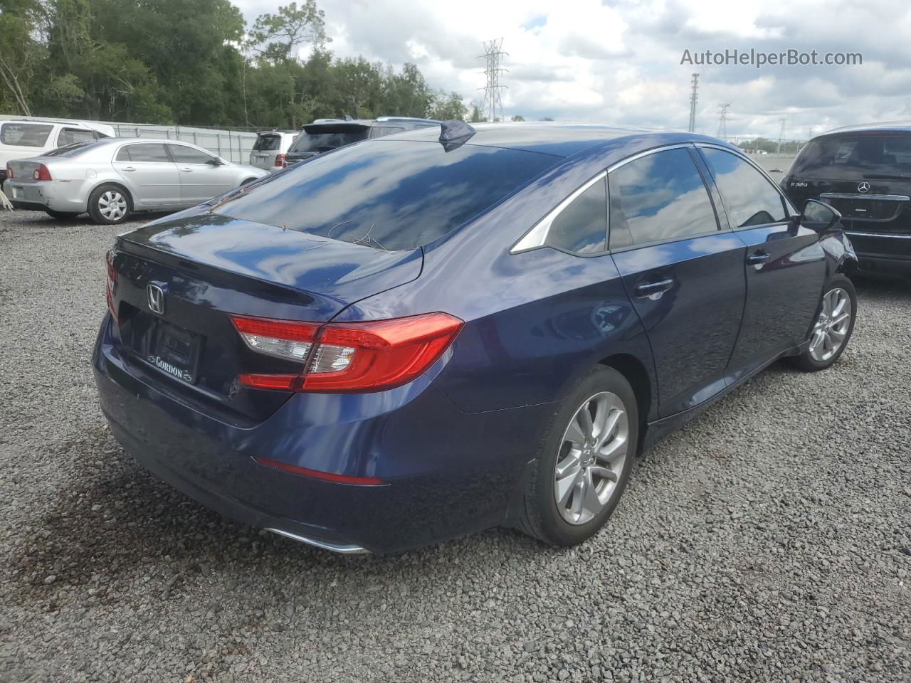 2019 Honda Accord Lx Blue vin: 1HGCV1F1XKA103848