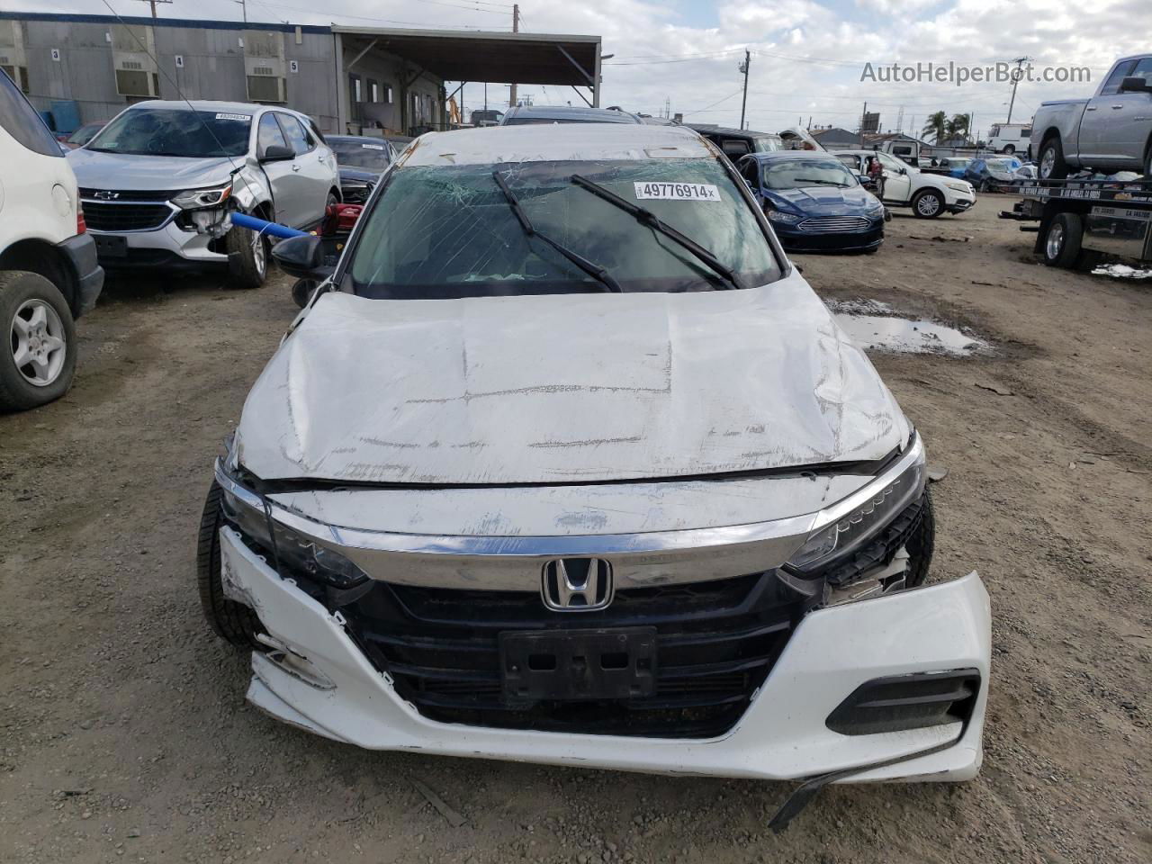 2019 Honda Accord Lx White vin: 1HGCV1F1XKA122965