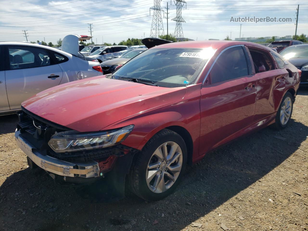 2019 Honda Accord Lx Красный vin: 1HGCV1F1XKA143556