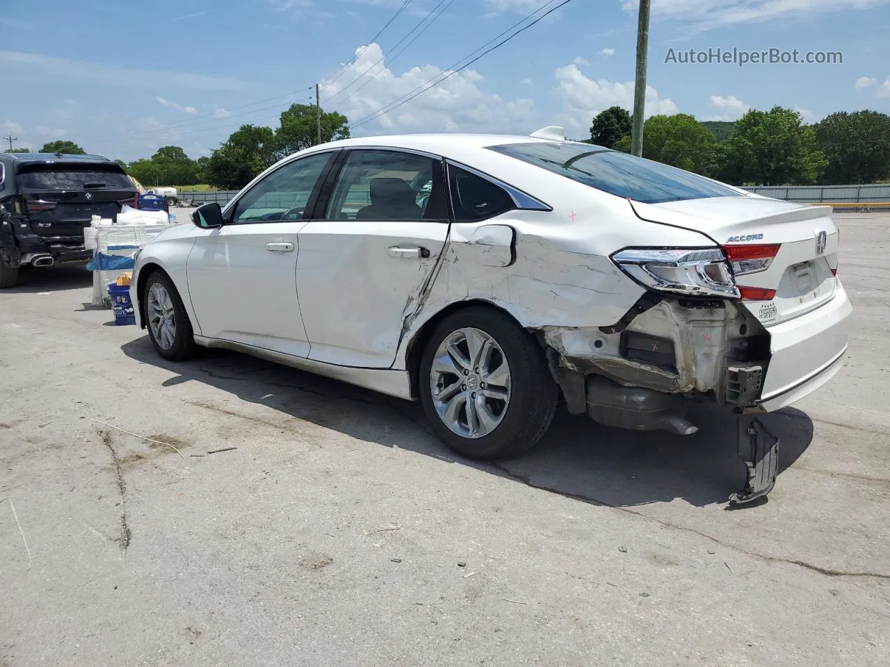 2019 Honda Accord Lx White vin: 1HGCV1F1XKA150829