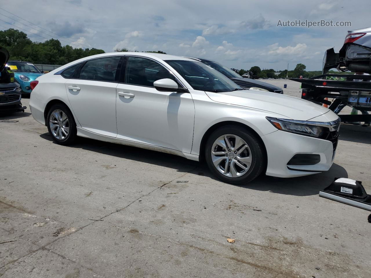 2019 Honda Accord Lx White vin: 1HGCV1F1XKA150829