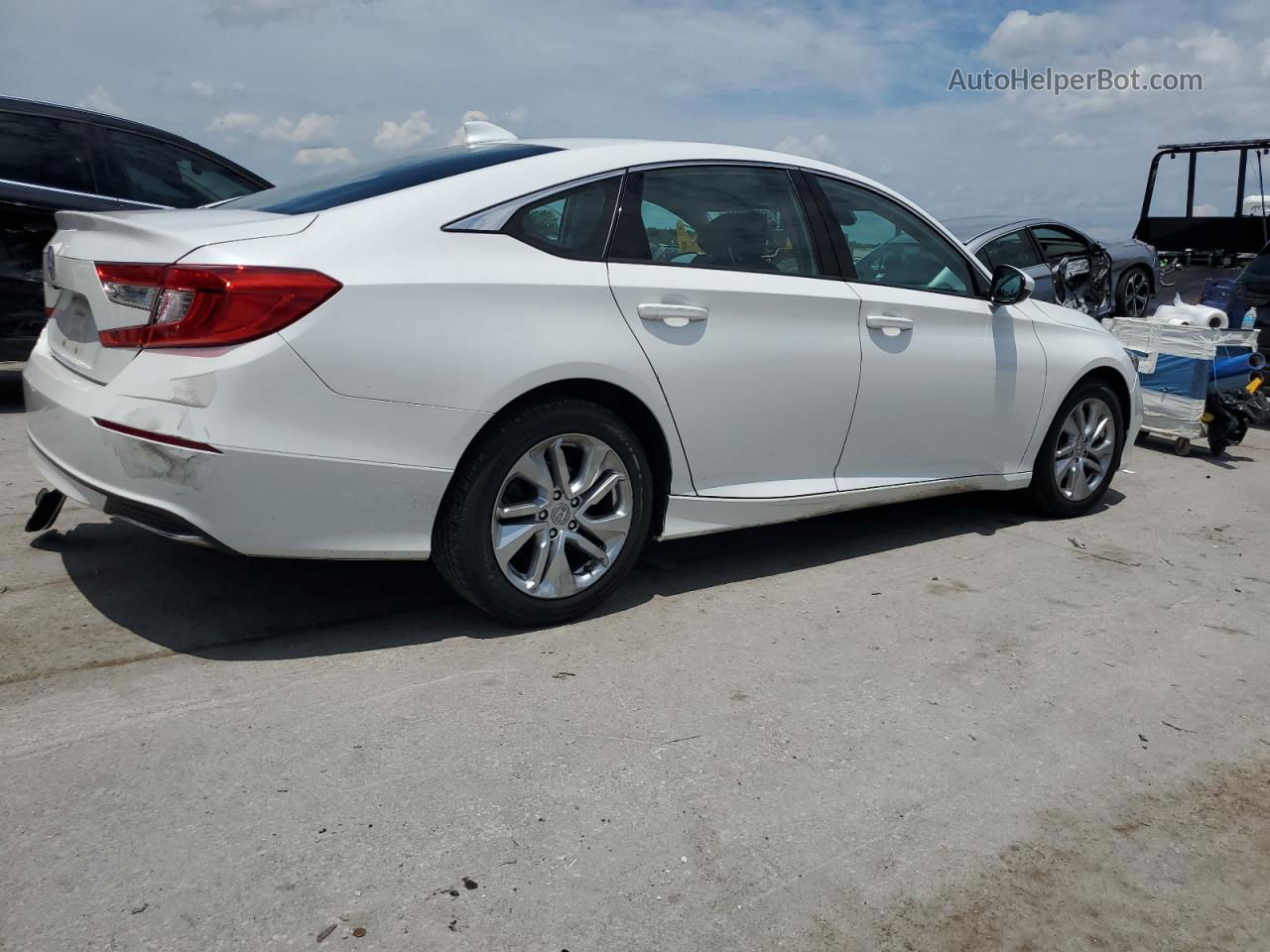 2019 Honda Accord Lx White vin: 1HGCV1F1XKA150829