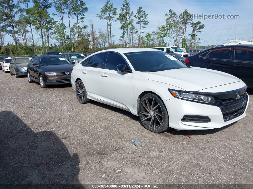 2019 Honda Accord Lx White vin: 1HGCV1F1XKA167789