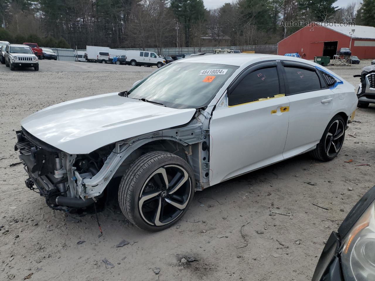 2018 Honda Accord Sport White vin: 1HGCV1F30JA130590