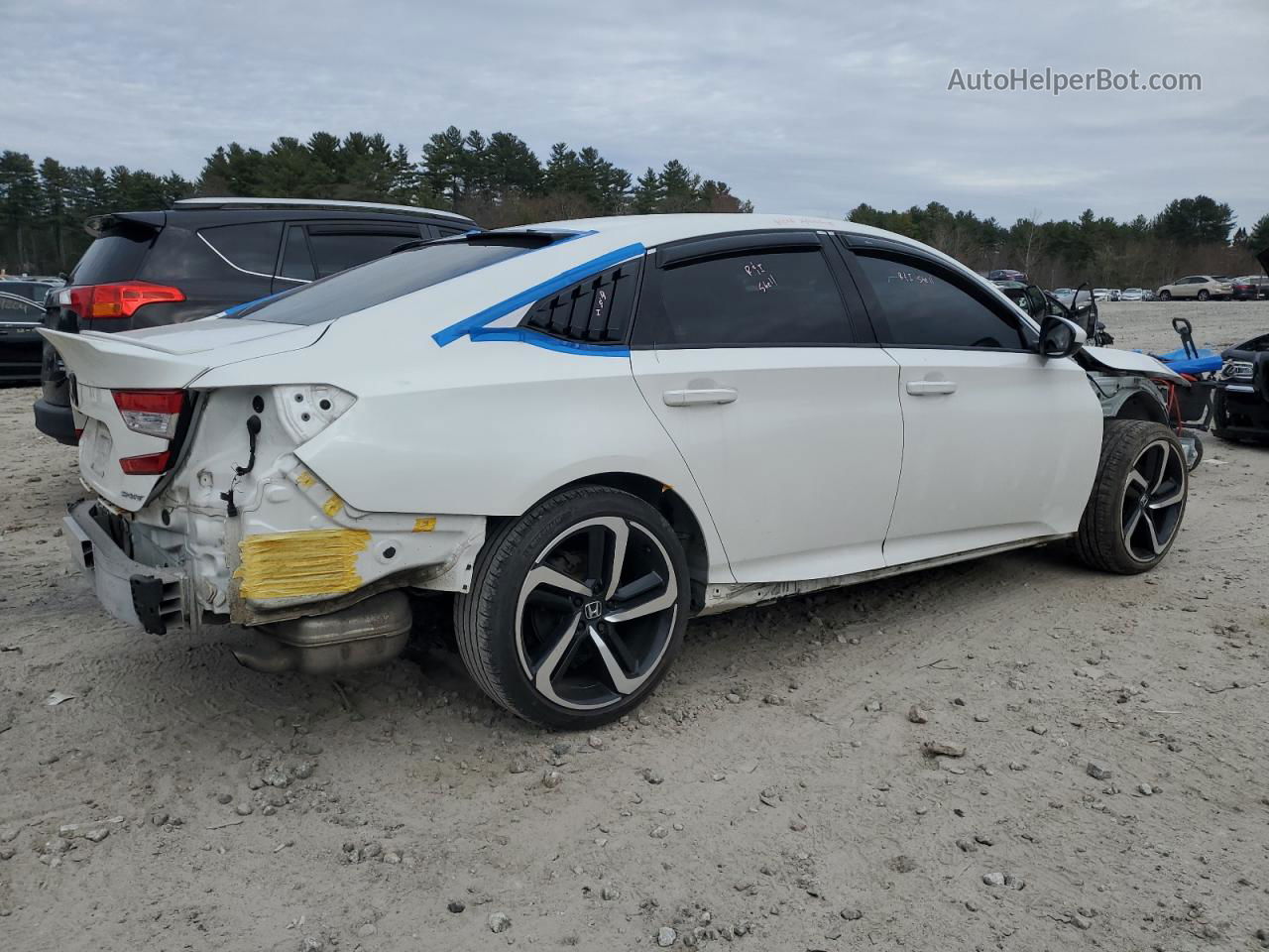 2018 Honda Accord Sport White vin: 1HGCV1F30JA130590