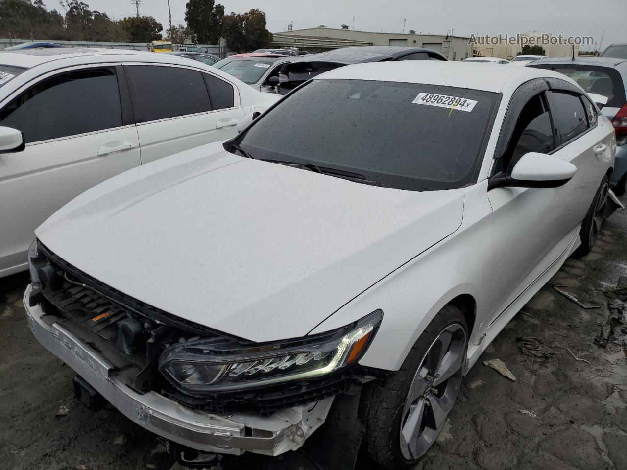 2018 Honda Accord Sport White vin: 1HGCV1F30JA185685