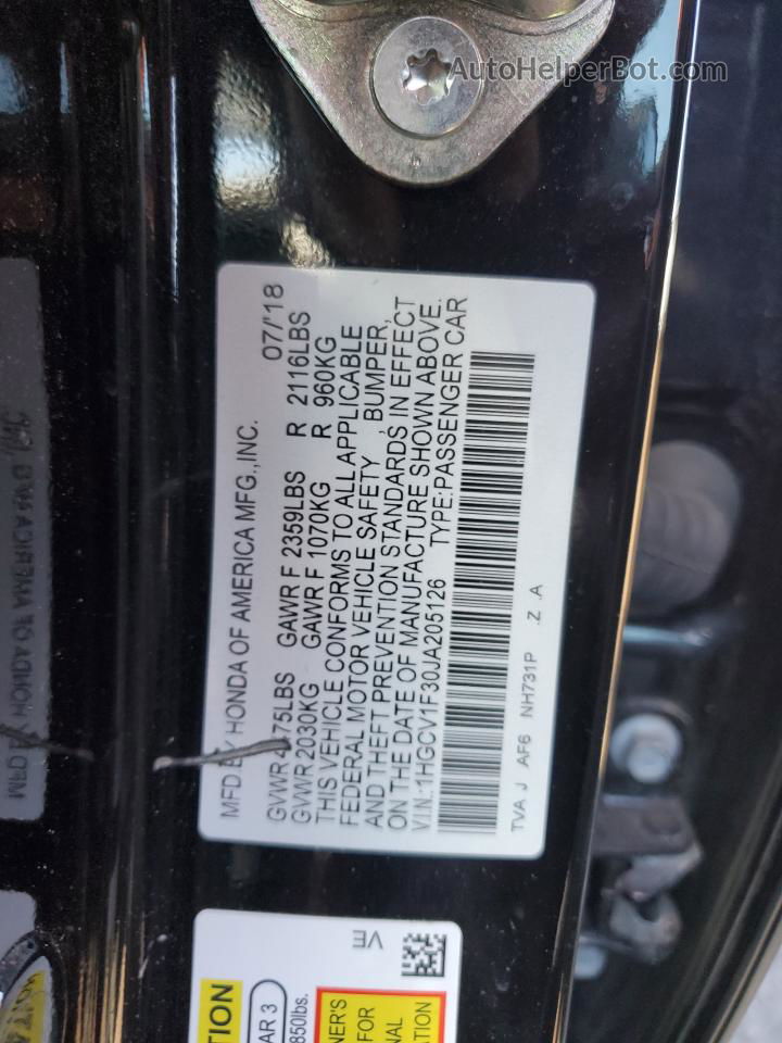 2018 Honda Accord Sport Black vin: 1HGCV1F30JA205126