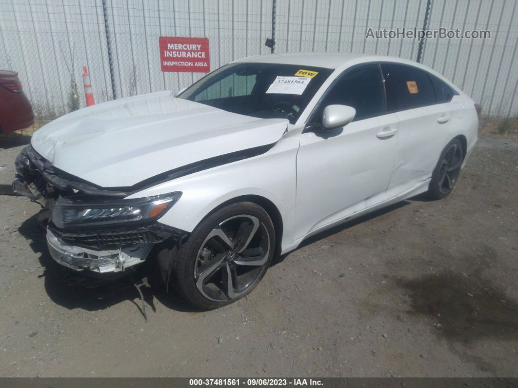 2018 Honda Accord Sport White vin: 1HGCV1F30JA212755