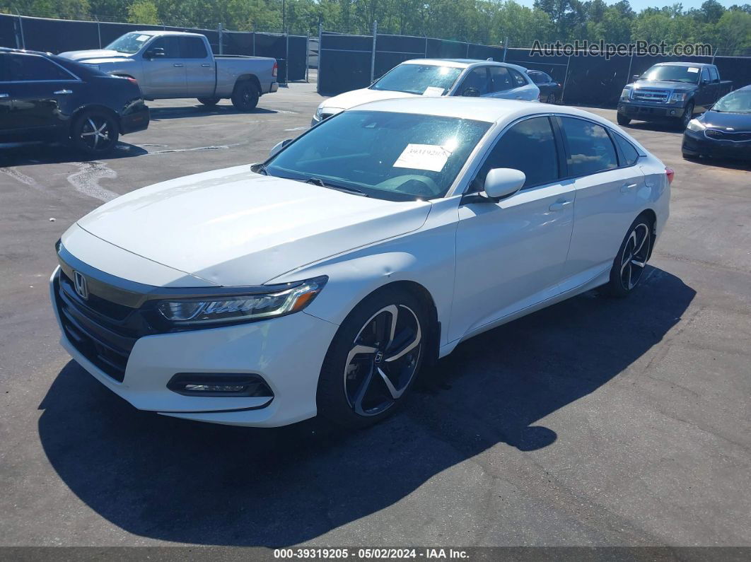 2018 Honda Accord Sport White vin: 1HGCV1F30JA225229