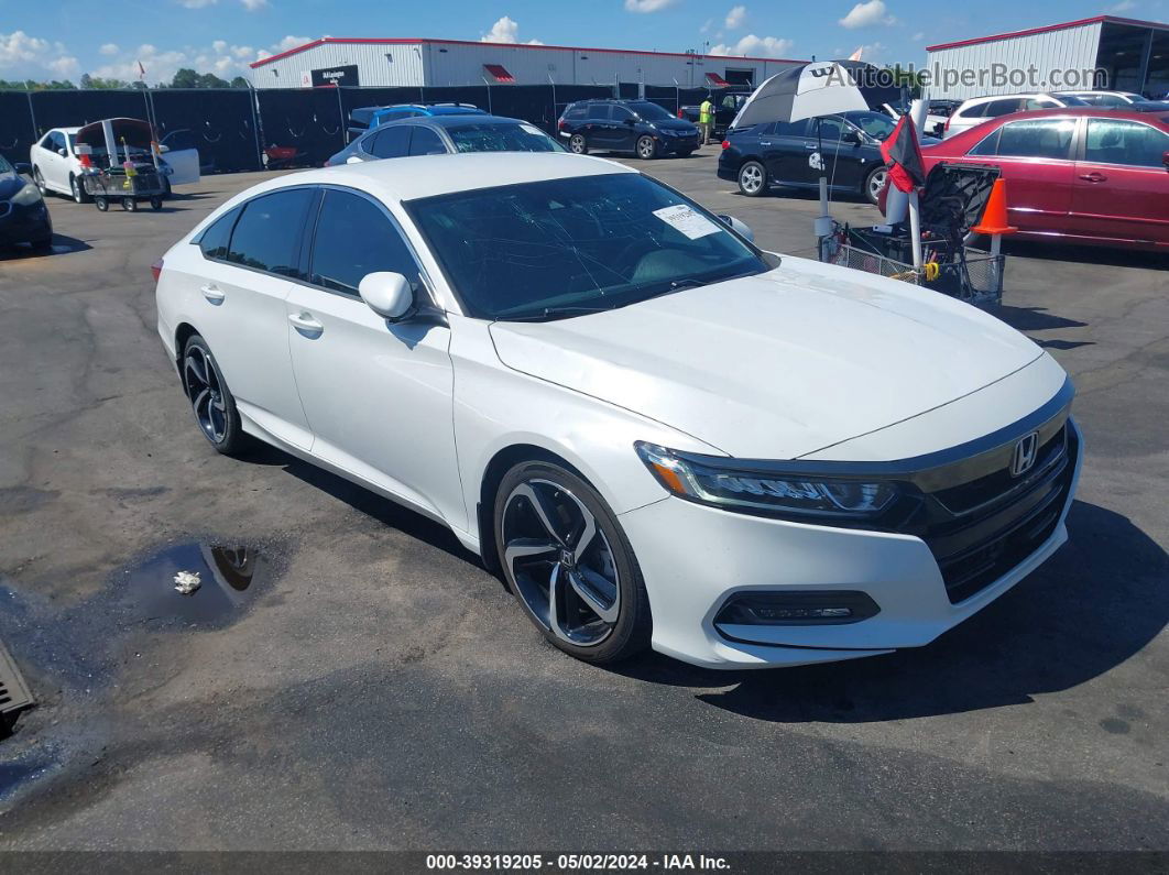 2018 Honda Accord Sport White vin: 1HGCV1F30JA225229