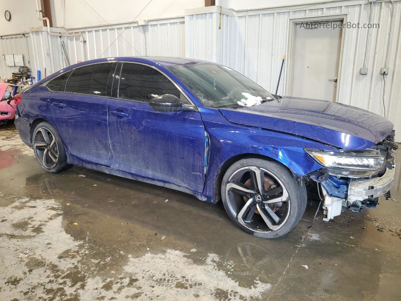 2019 Honda Accord Sport Blue vin: 1HGCV1F30KA018857