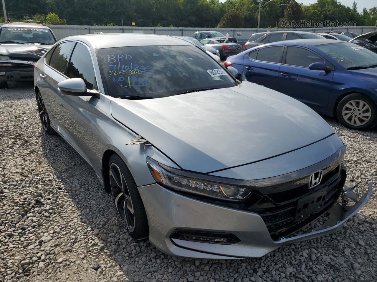 2019 Honda Accord Sport Silver vin: 1HGCV1F30KA107845