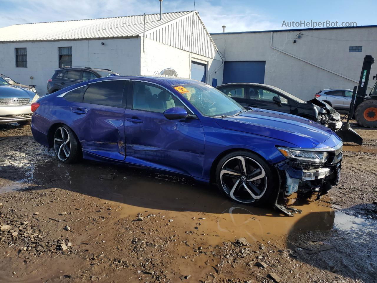 2019 Honda Accord Sport Blue vin: 1HGCV1F30KA167382