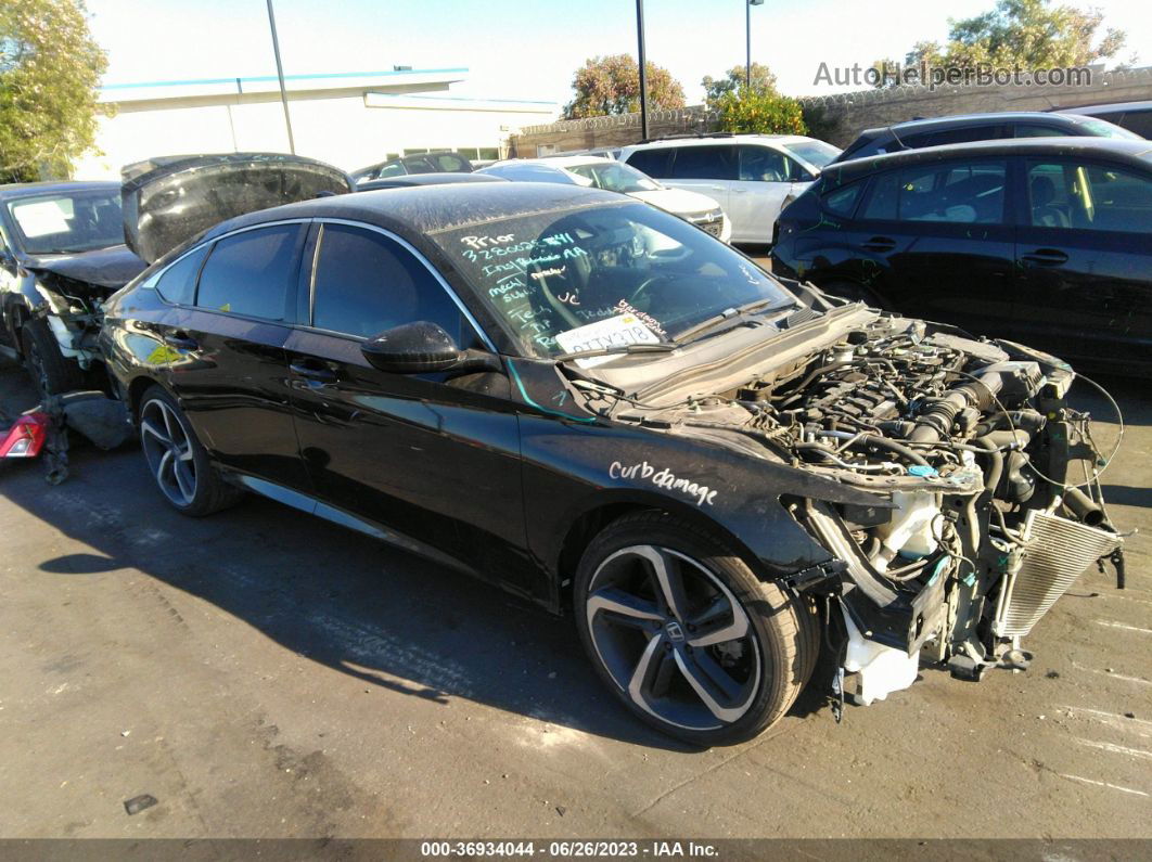 2018 Honda Accord Sedan Sport 1.5t Black vin: 1HGCV1F31JA149343