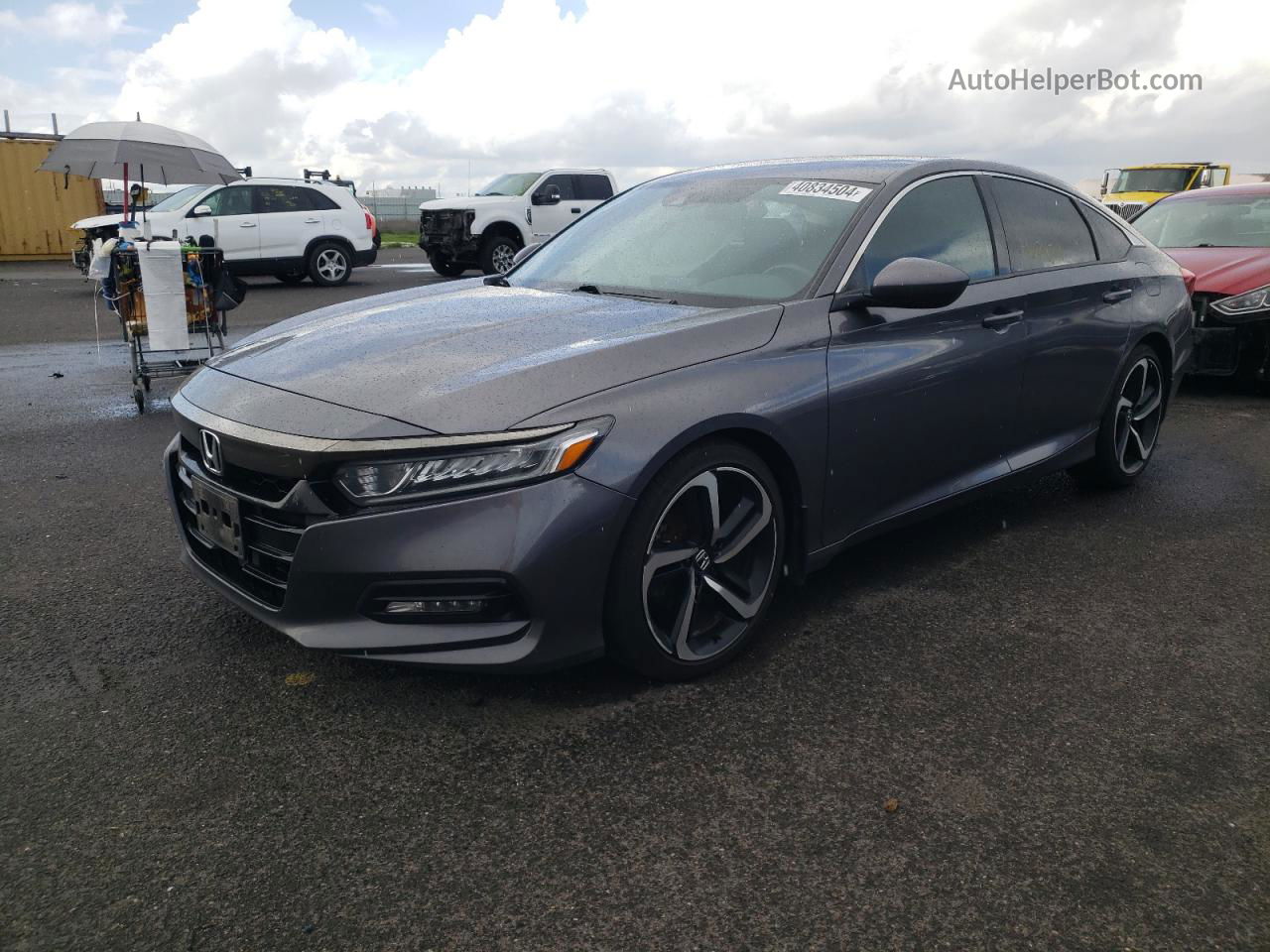 2018 Honda Accord Sport Gray vin: 1HGCV1F31JA222243