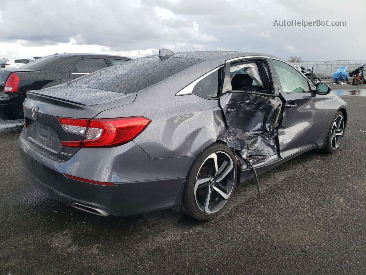 2018 Honda Accord Sport Gray vin: 1HGCV1F31JA222243