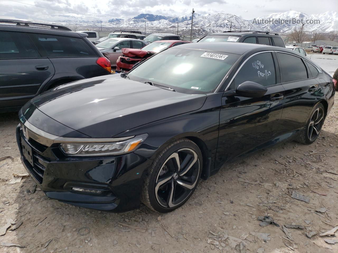 2019 Honda Accord Sport Черный vin: 1HGCV1F31KA074676