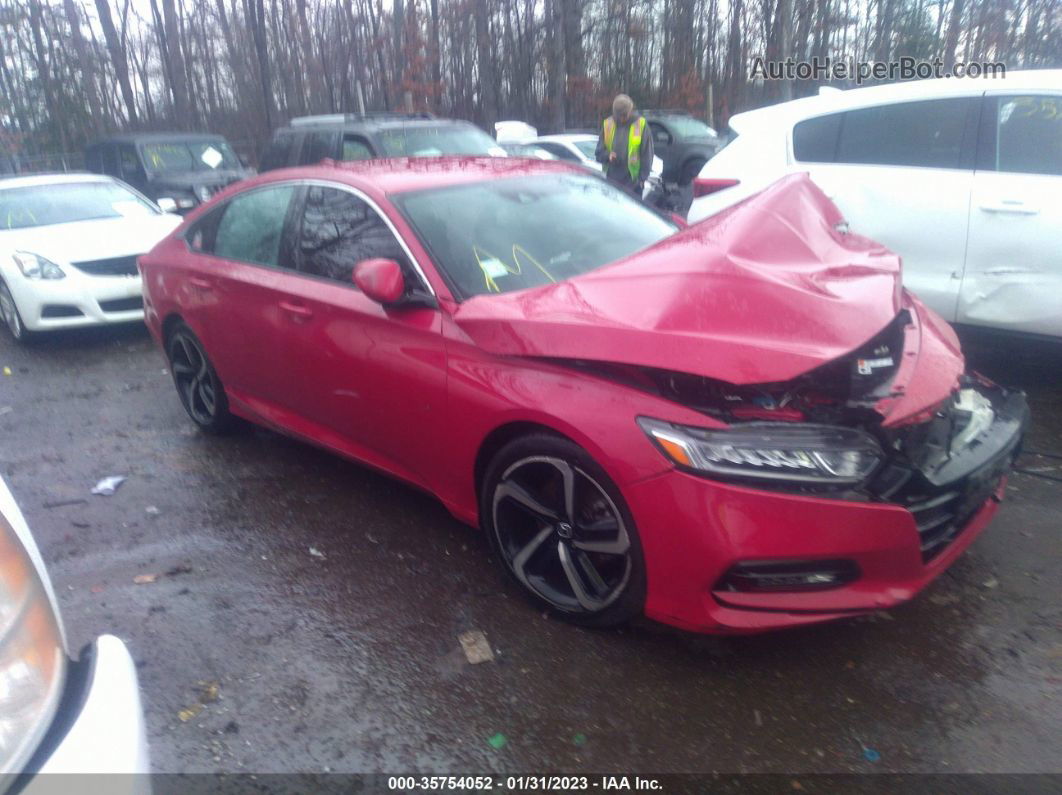 2019 Honda Accord Sedan Sport 1.5t Red vin: 1HGCV1F31KA075178