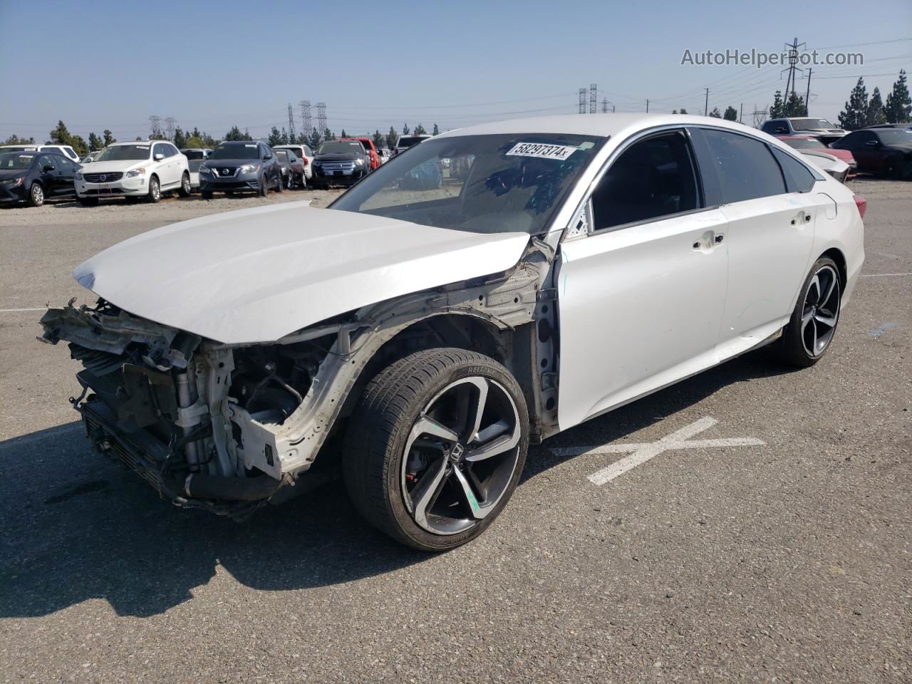 2019 Honda Accord Sport White vin: 1HGCV1F31KA075942