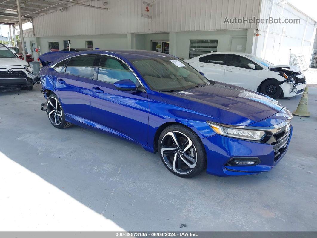 2020 Honda Accord Sport Blue vin: 1HGCV1F31LA035622