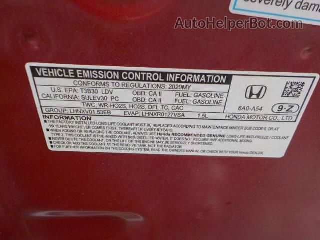 2020 Honda Accord Sedan Sport Red vin: 1HGCV1F31LA136126