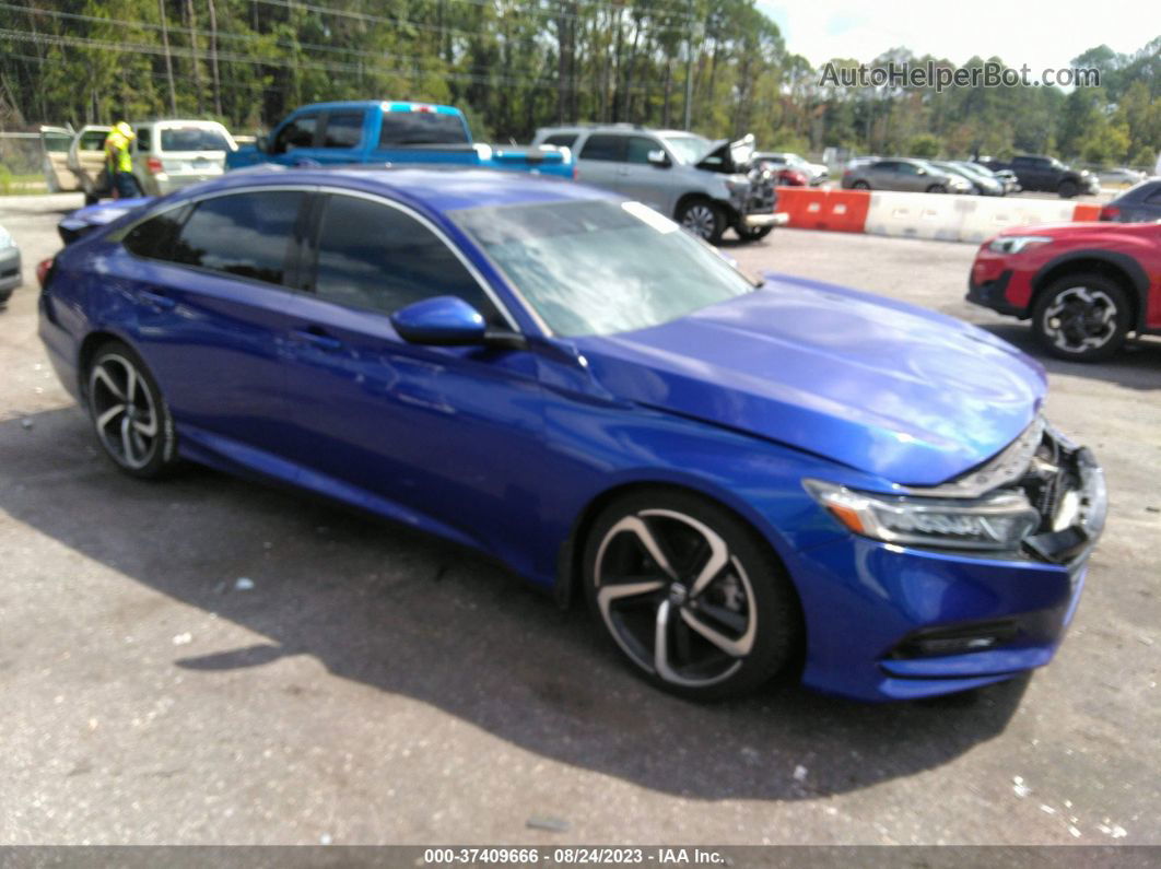 2018 Honda Accord Sport Blue vin: 1HGCV1F32JA050479