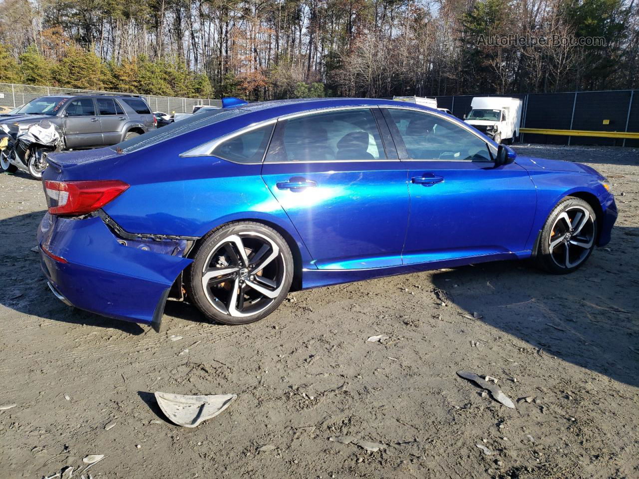 2018 Honda Accord Sport Blue vin: 1HGCV1F32JA086060