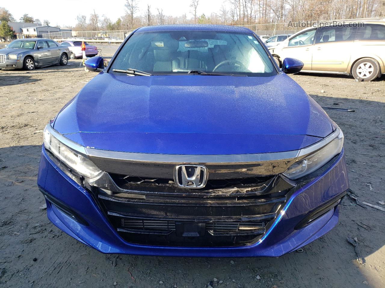 2018 Honda Accord Sport Синий vin: 1HGCV1F32JA086060