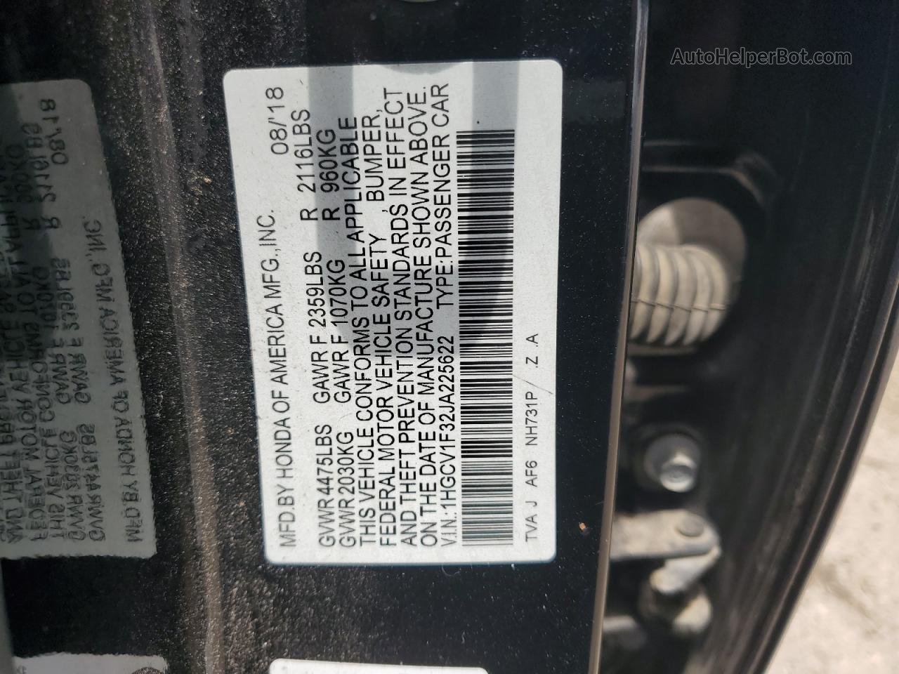 2018 Honda Accord Sport Black vin: 1HGCV1F32JA225622