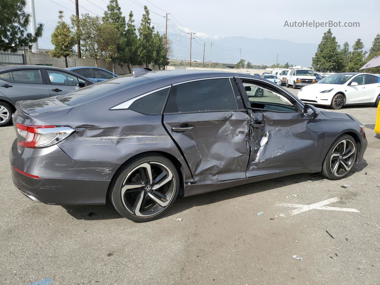 2019 Honda Accord Sport Серый vin: 1HGCV1F32KA034428