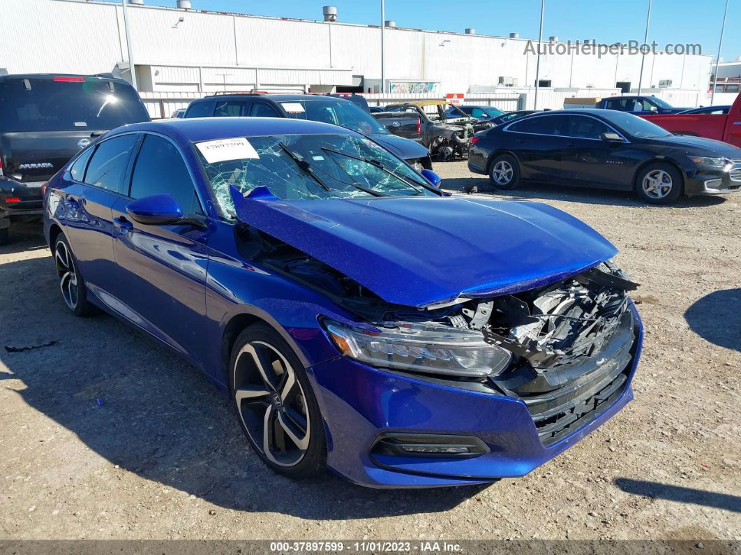 2019 Honda Accord Sedan Sport 1.5t Blue vin: 1HGCV1F32KA043906