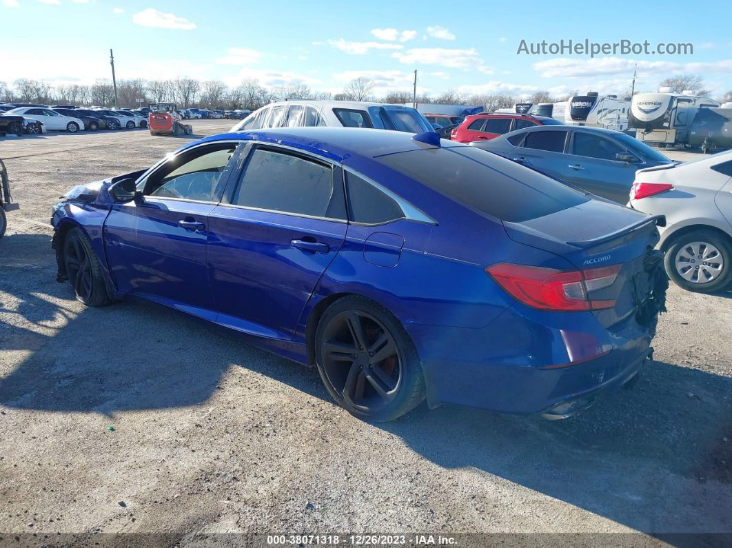 2018 Honda Accord Sport Синий vin: 1HGCV1F33JA029589