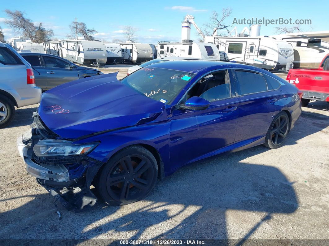 2018 Honda Accord Sport Синий vin: 1HGCV1F33JA029589