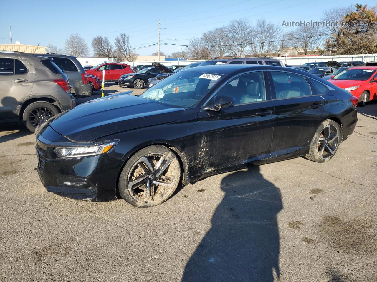 2018 Honda Accord Sport Черный vin: 1HGCV1F33JA126050