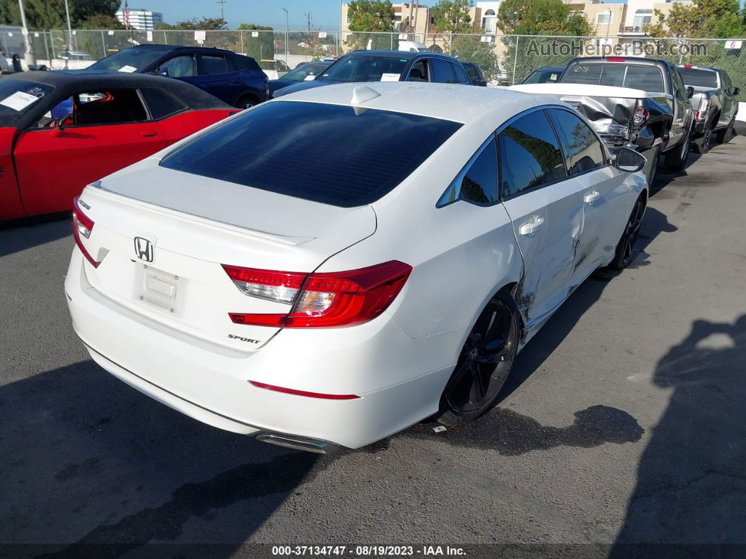 2018 Honda Accord Sedan Sport 1.5t White vin: 1HGCV1F33JA260525