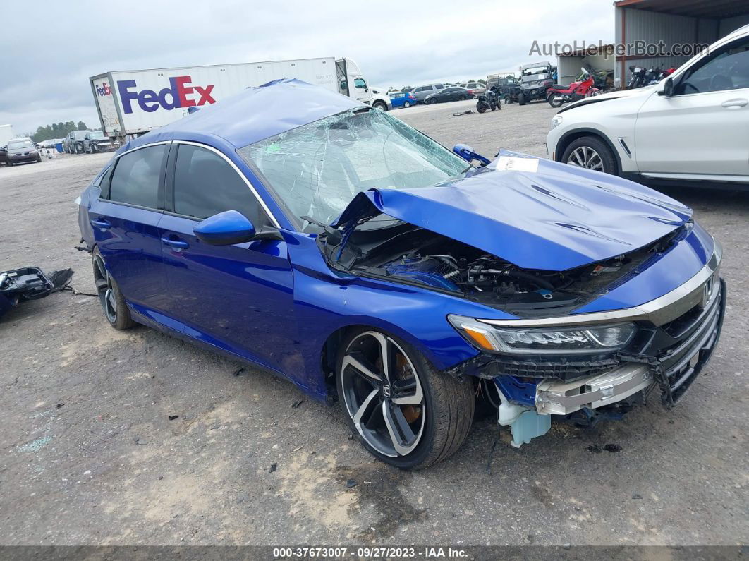 2019 Honda Accord Sport Blue vin: 1HGCV1F33KA019596