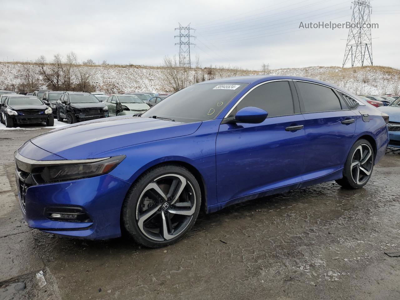 2019 Honda Accord Sport Blue vin: 1HGCV1F33KA054638